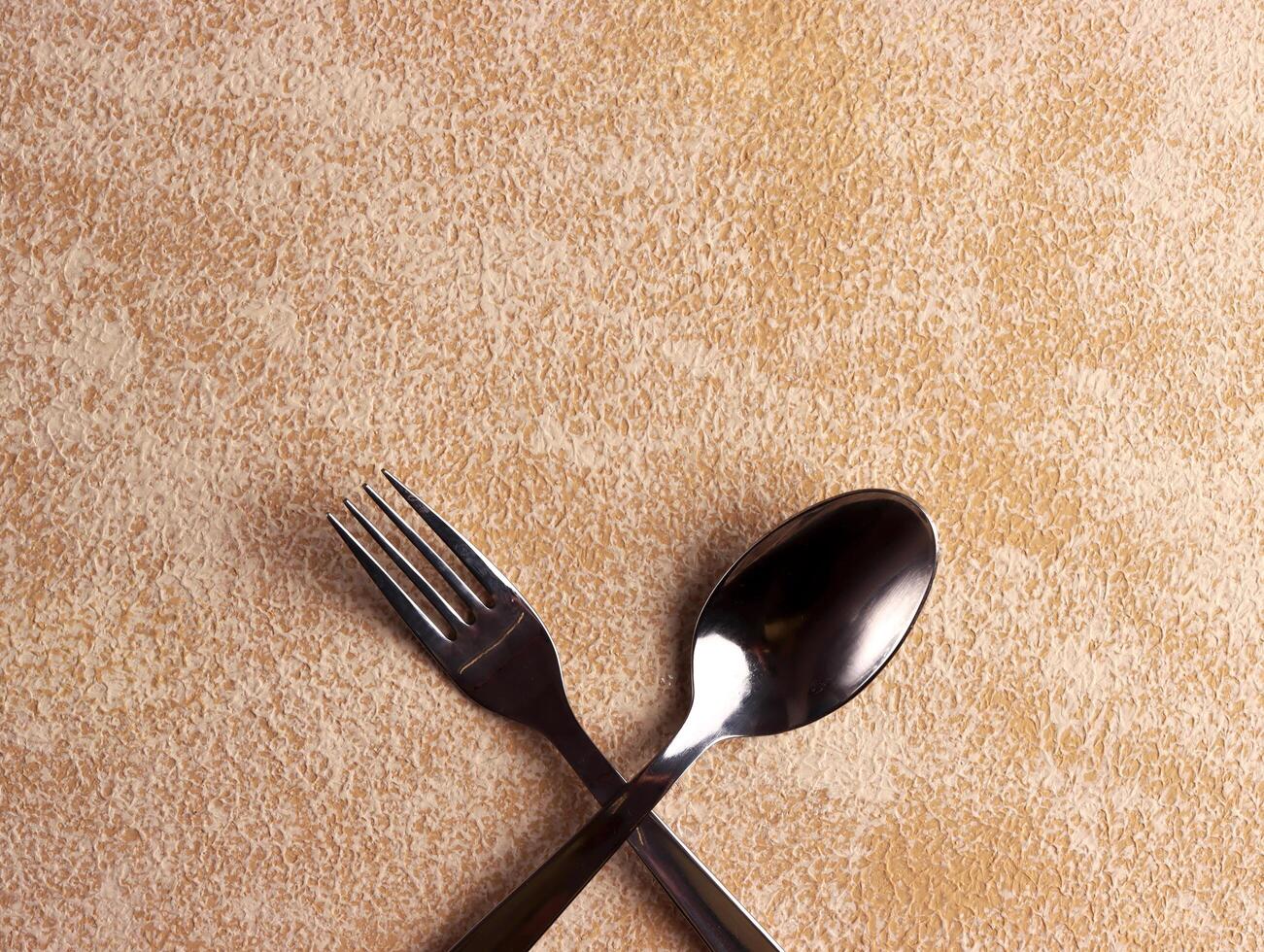 plate fork spoon silver empty background table mockup silver dinner kitchen minimalism display cafe photo