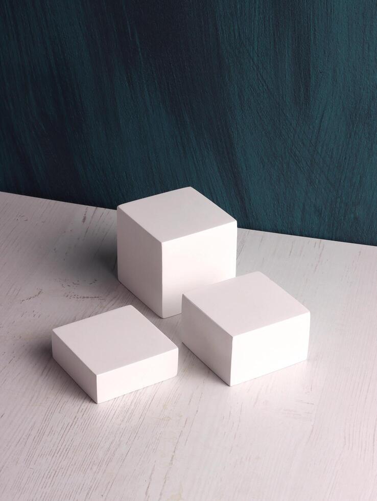 box mock up square photo product cube realistic white smart object packaging background board shadow