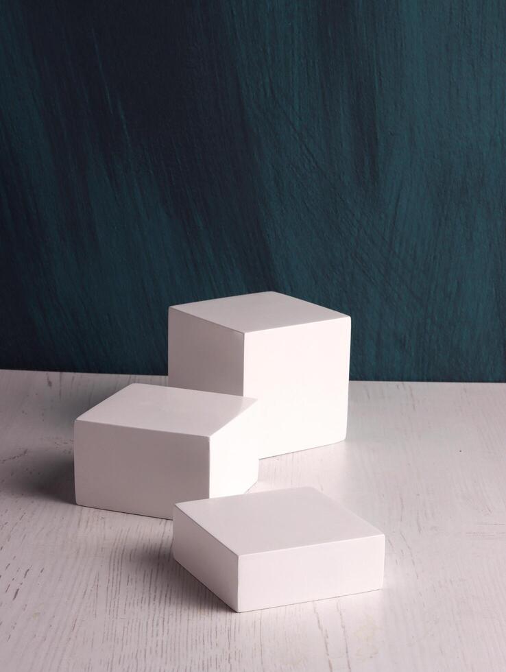 box mock up square photo product cube realistic white smart object packaging background board shadow