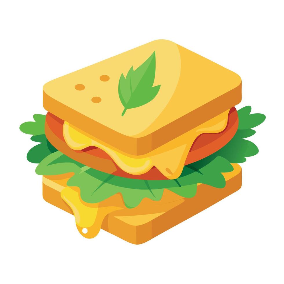 Delicious grilled cheese sandwich. perfect for food lovers. featuring melted cheese. crispy bread. a vector