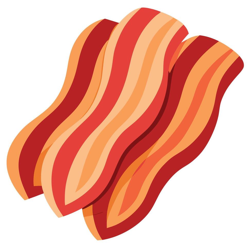 Close-up of perfectly prepared slices of bacon. providing an unparalleled flavor for true gourmets. vector