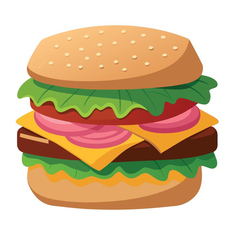 Delicious sandwich layered with fresh meats. crispy lettuce. and toasted sesame bread. perfect for a vector