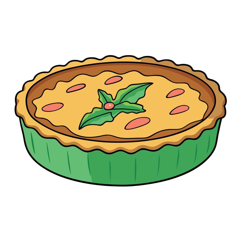 Delicious spinach and bacon quiche baked to perfection. ideal for brunch or a savory dinner option. vector