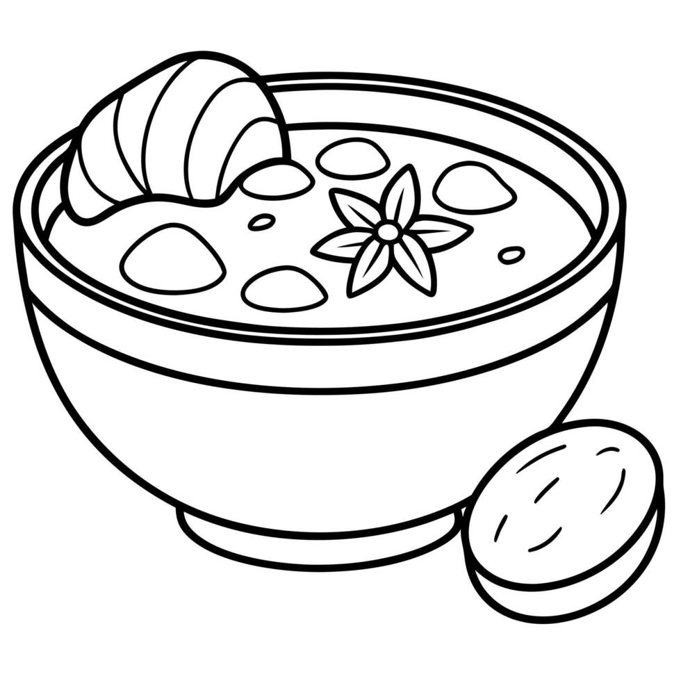 Indulge in the Creamy Leek Soup with a Savory Twist of Bac and a Generous Sprinkle of Cheese vector