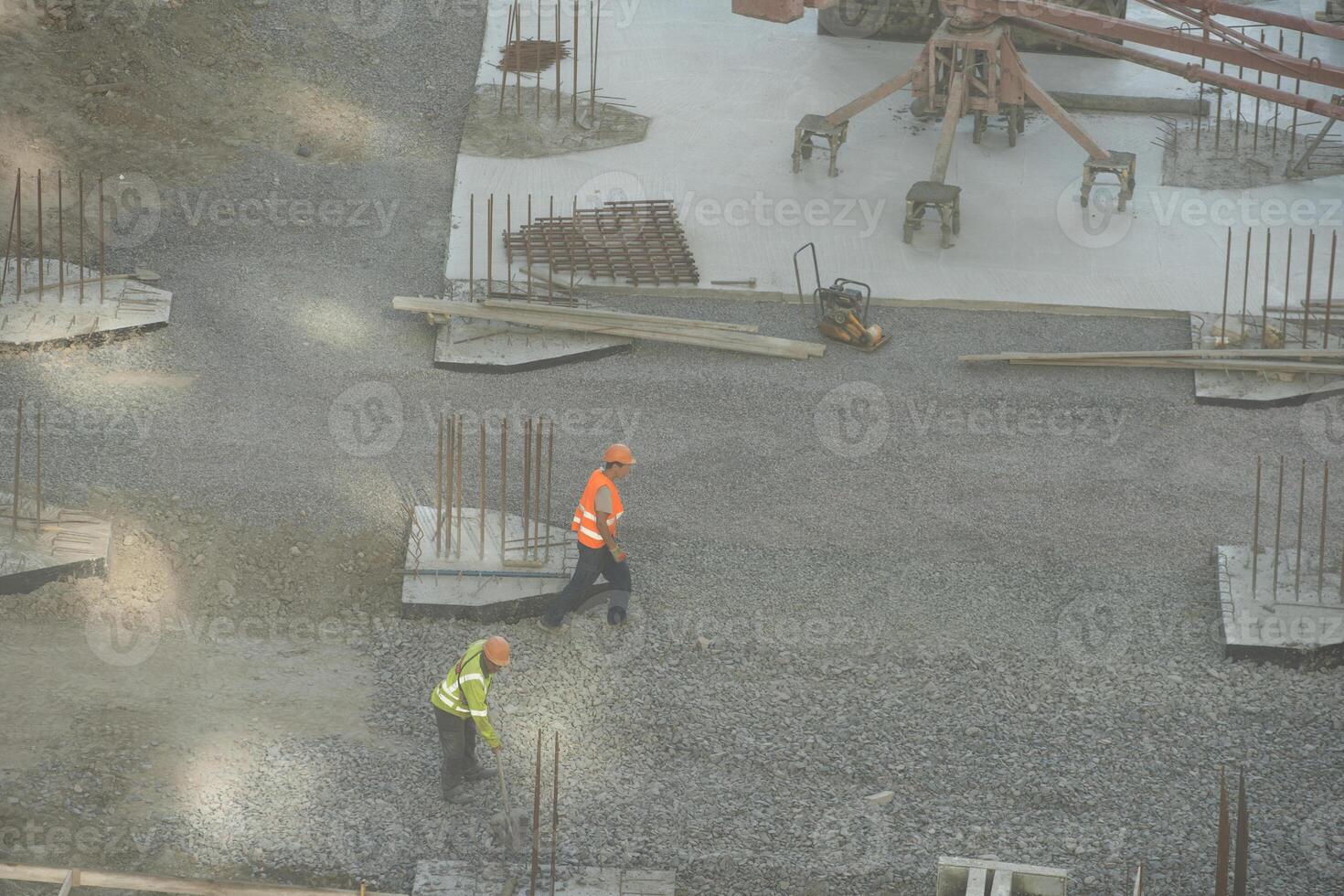 workers are working on large construction sites and many cranes are working in the, Industry new building business. photo