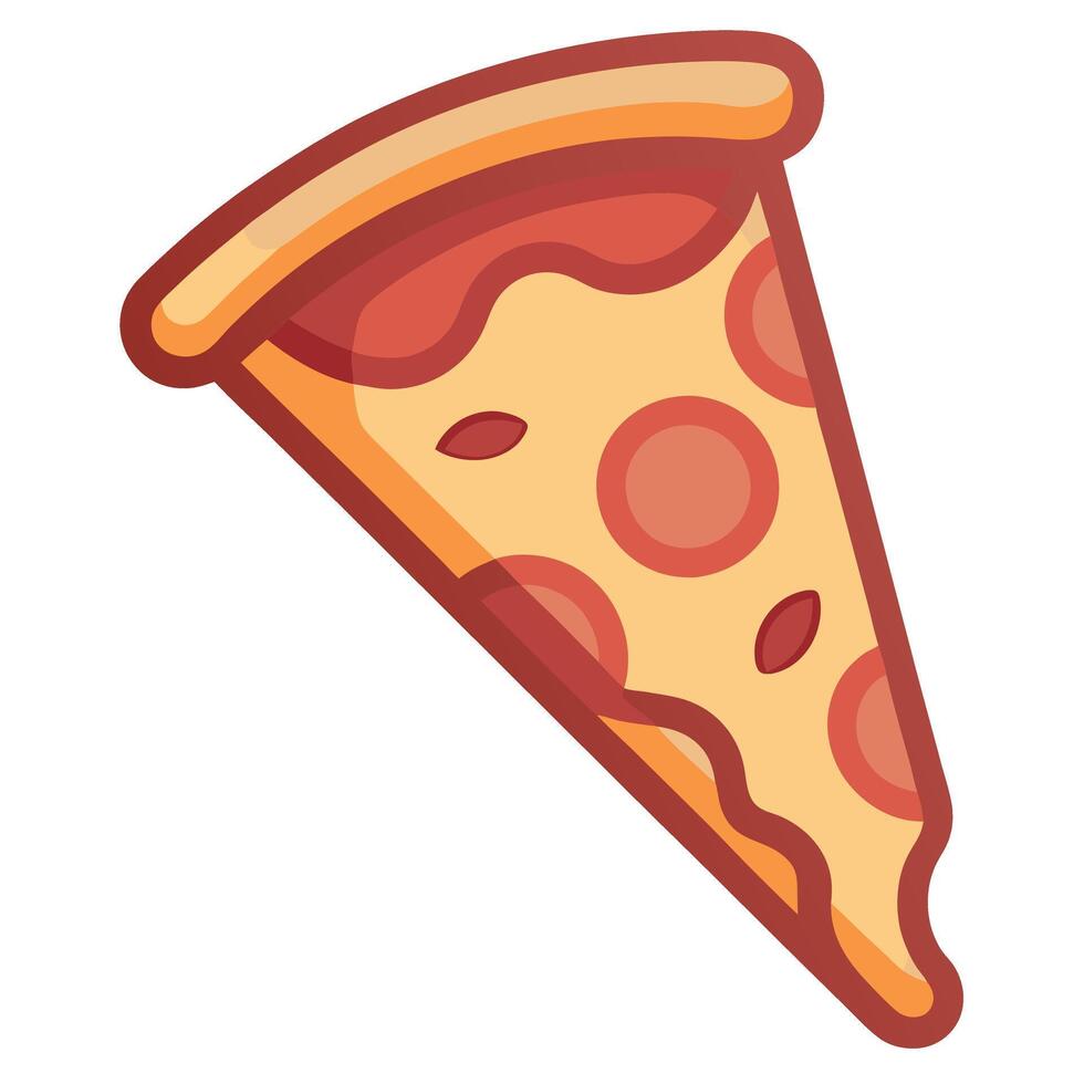 Bacon pizza slice on transparent background vector