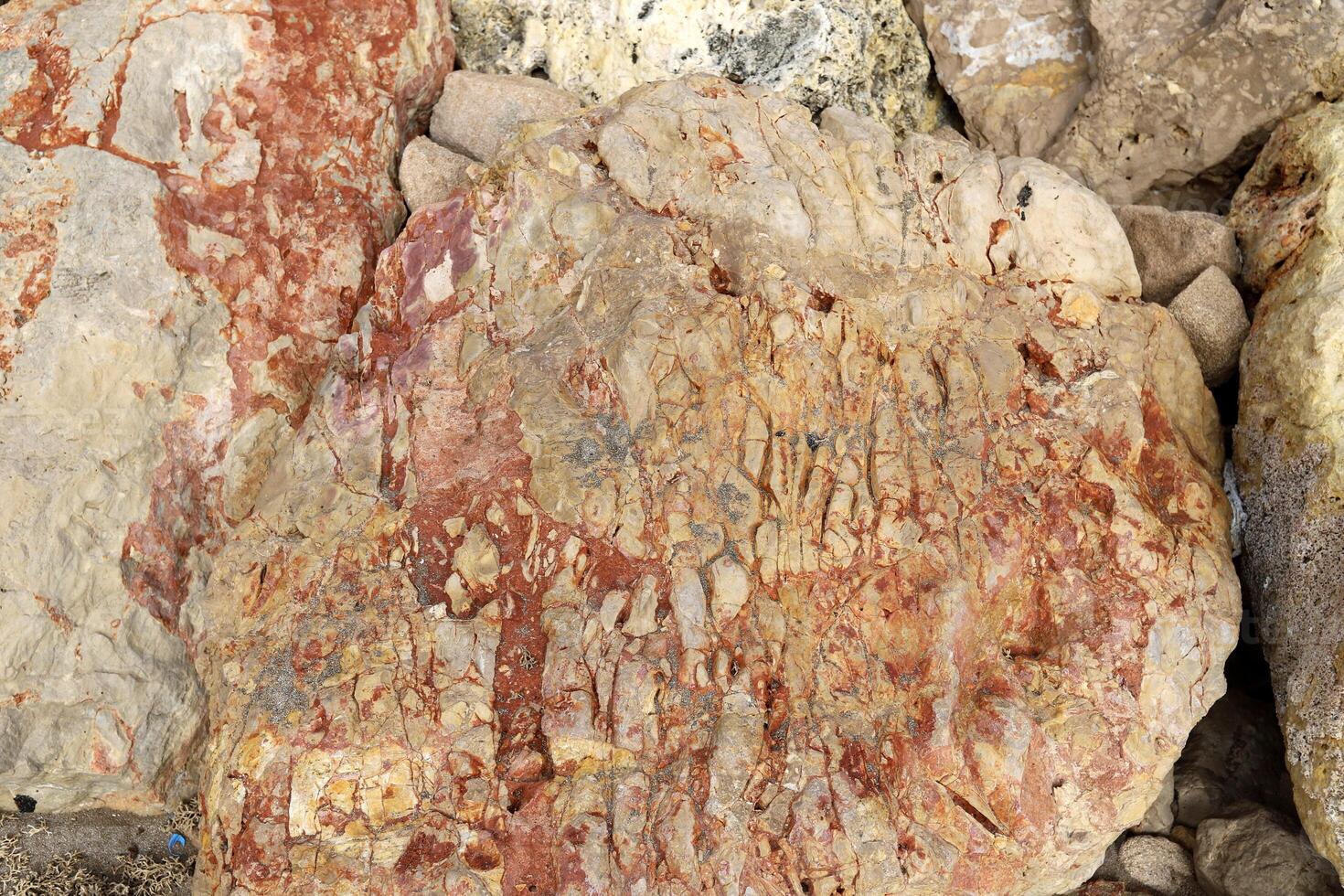 Texture and structure of stone and concrete. Natural background. photo