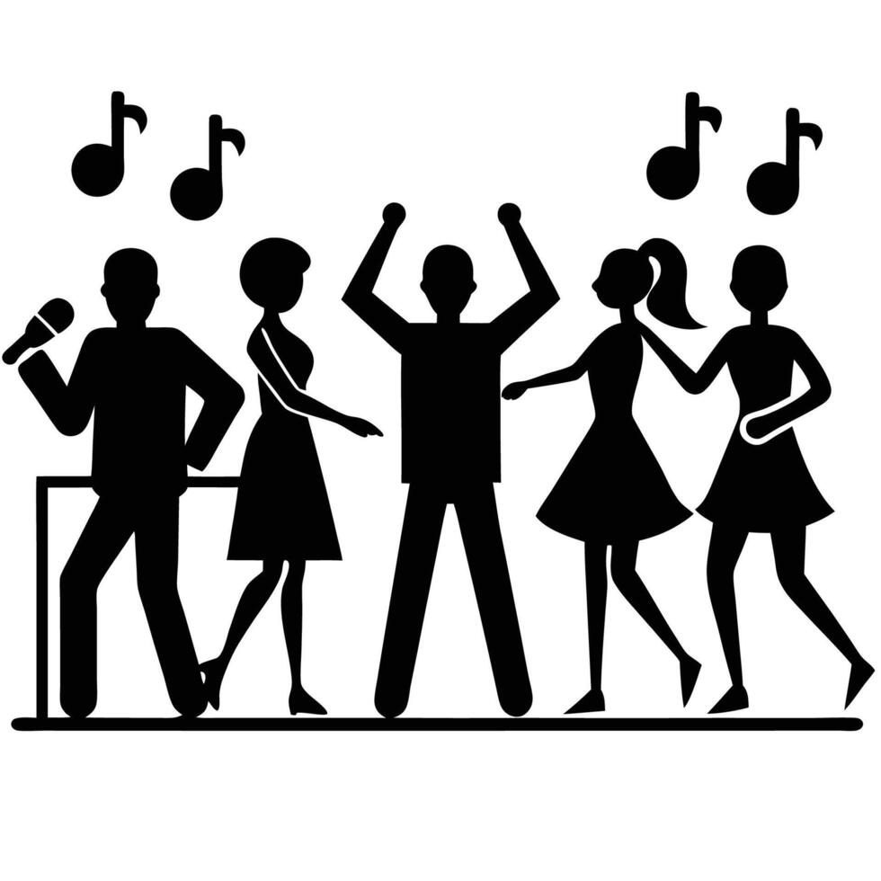 Silhouettes of Festive Revelers Embracing the Carnival Spirit vector