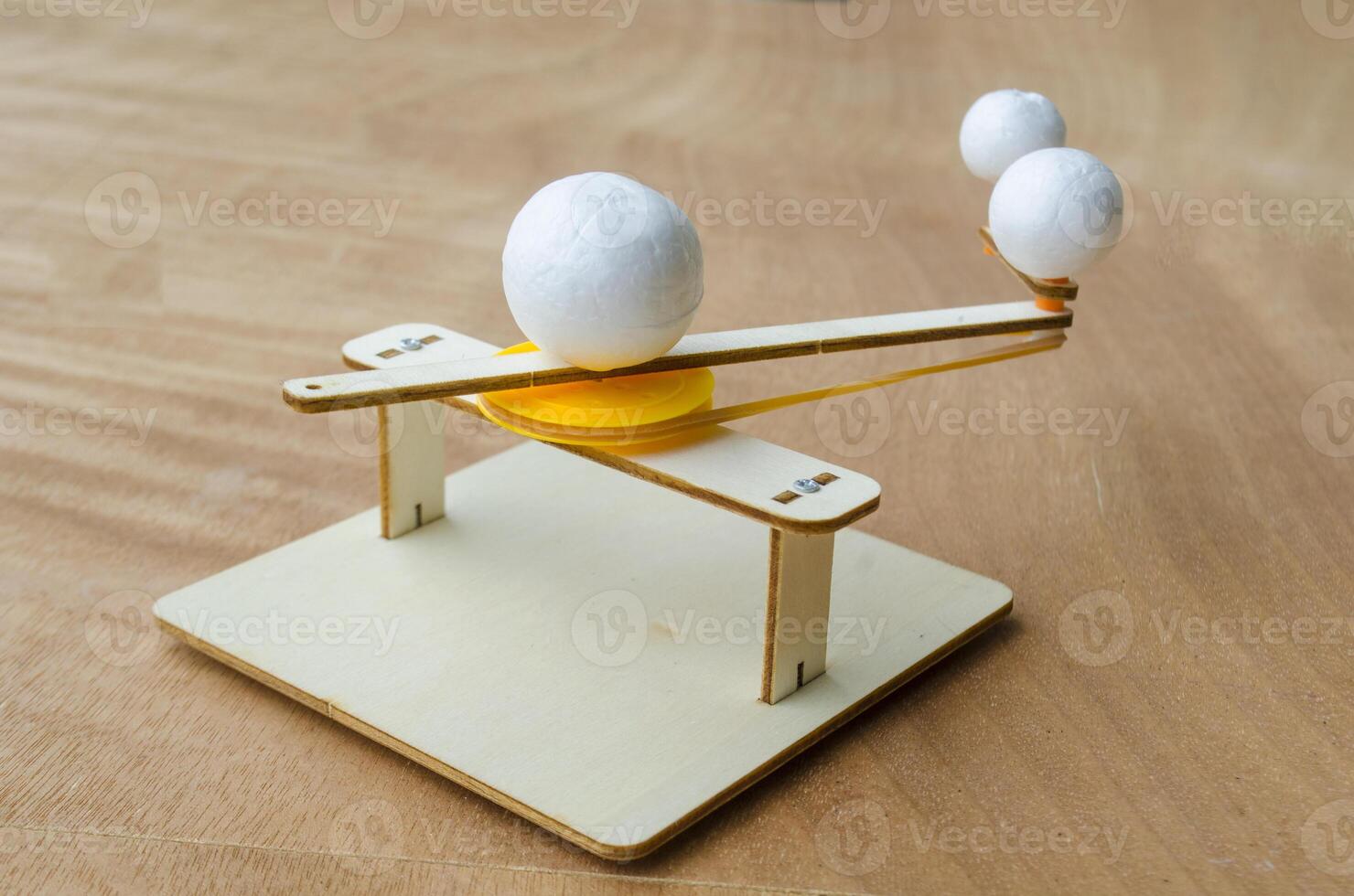School project of Do It Yourself Sun, Earth and Moon Orbit Model. Earth and DIY concept photo