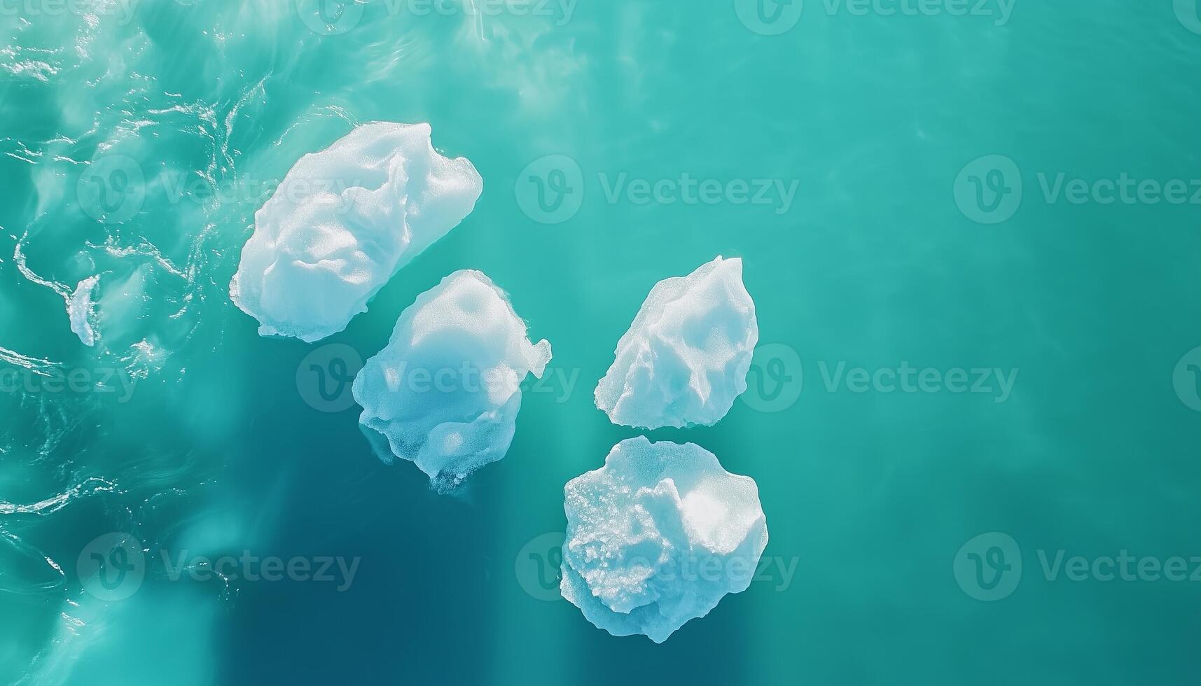 Large chunks of ice in the ocean top of view landscape photo