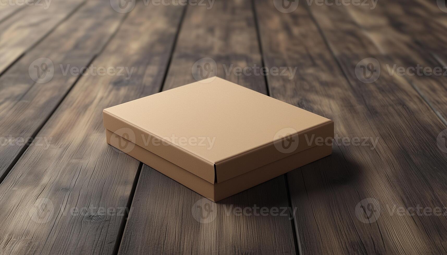 blank brown carton cardboard delivery package mockup container square photo