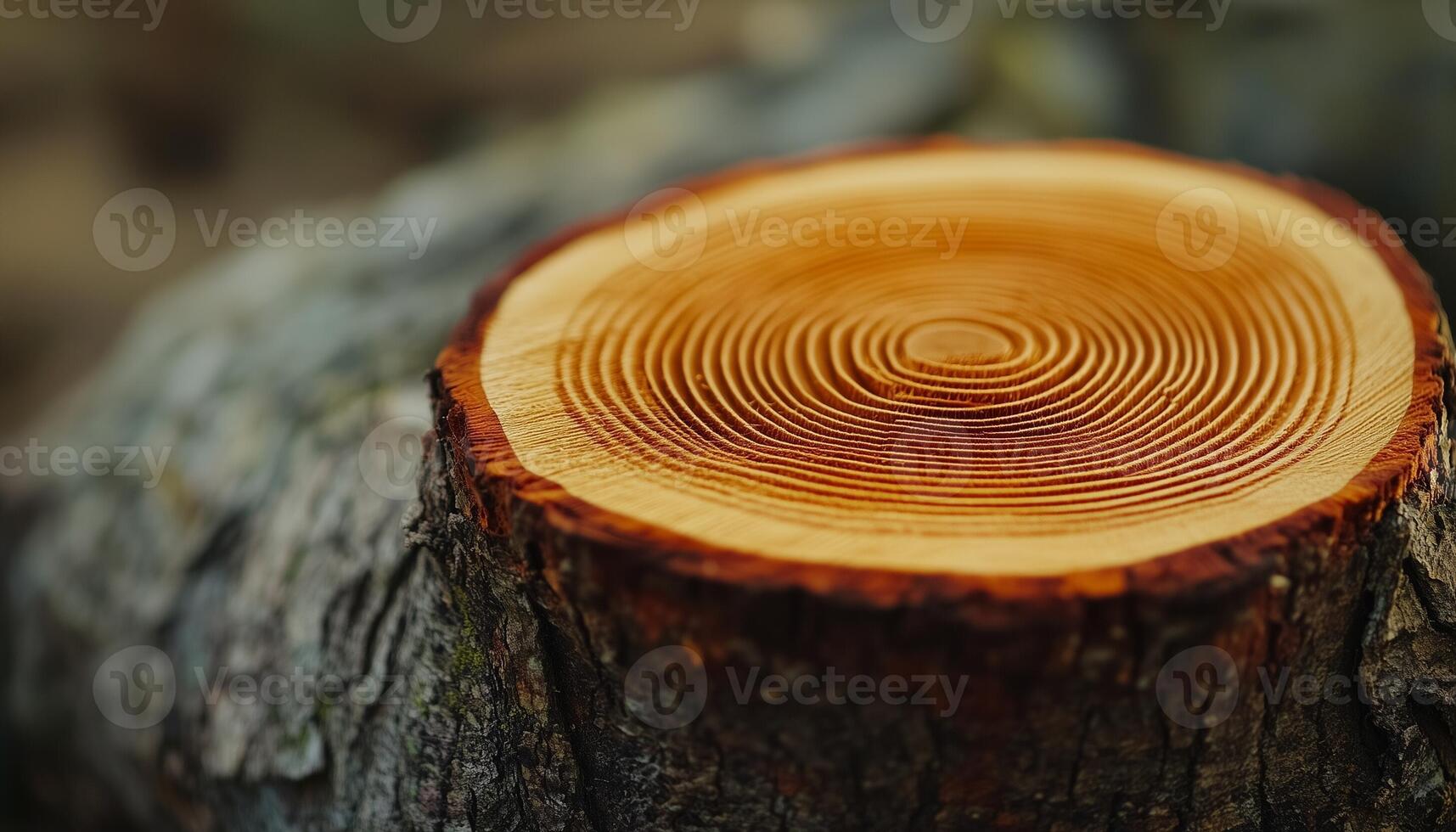 The lower part of the tree that was cut down blurred background photo