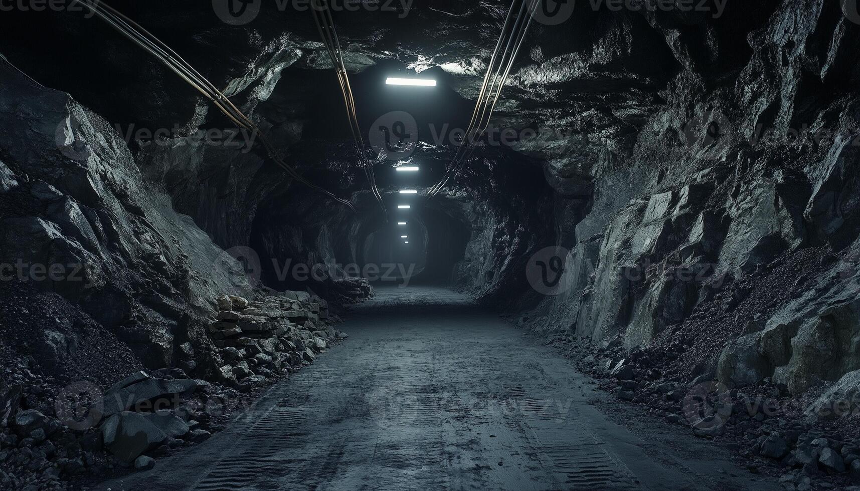 Underground mine tunnel in mining industrial gold metal metallurgy work construction photo