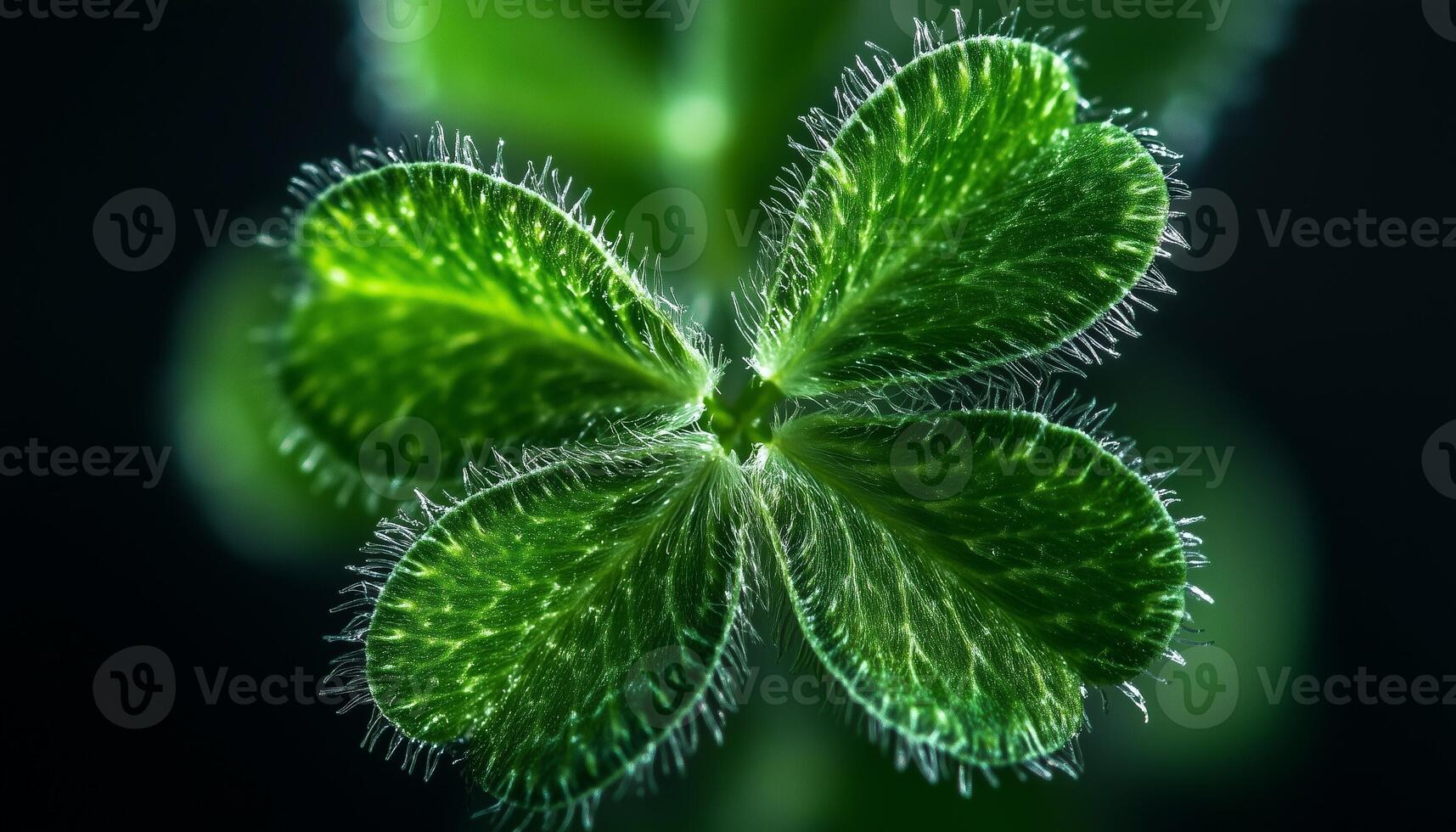 Clover green leaves macro photo closeup foliage petal nature background
