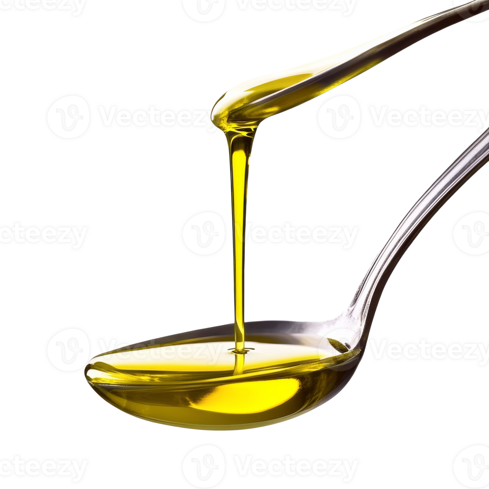 Olive oil drizzling from a spoon in kitchen transparent png