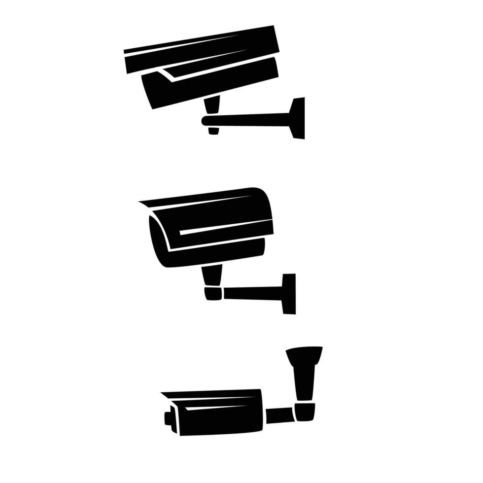 set of monitoring camera system illustration. security camera icon, sign and symbol. vector