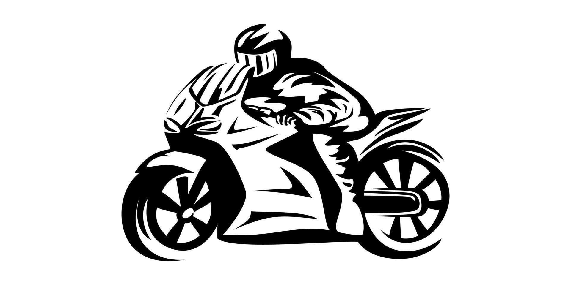 motorcycle silhouette design. fast biker sign and symbol. sport motorbike illustration. vector