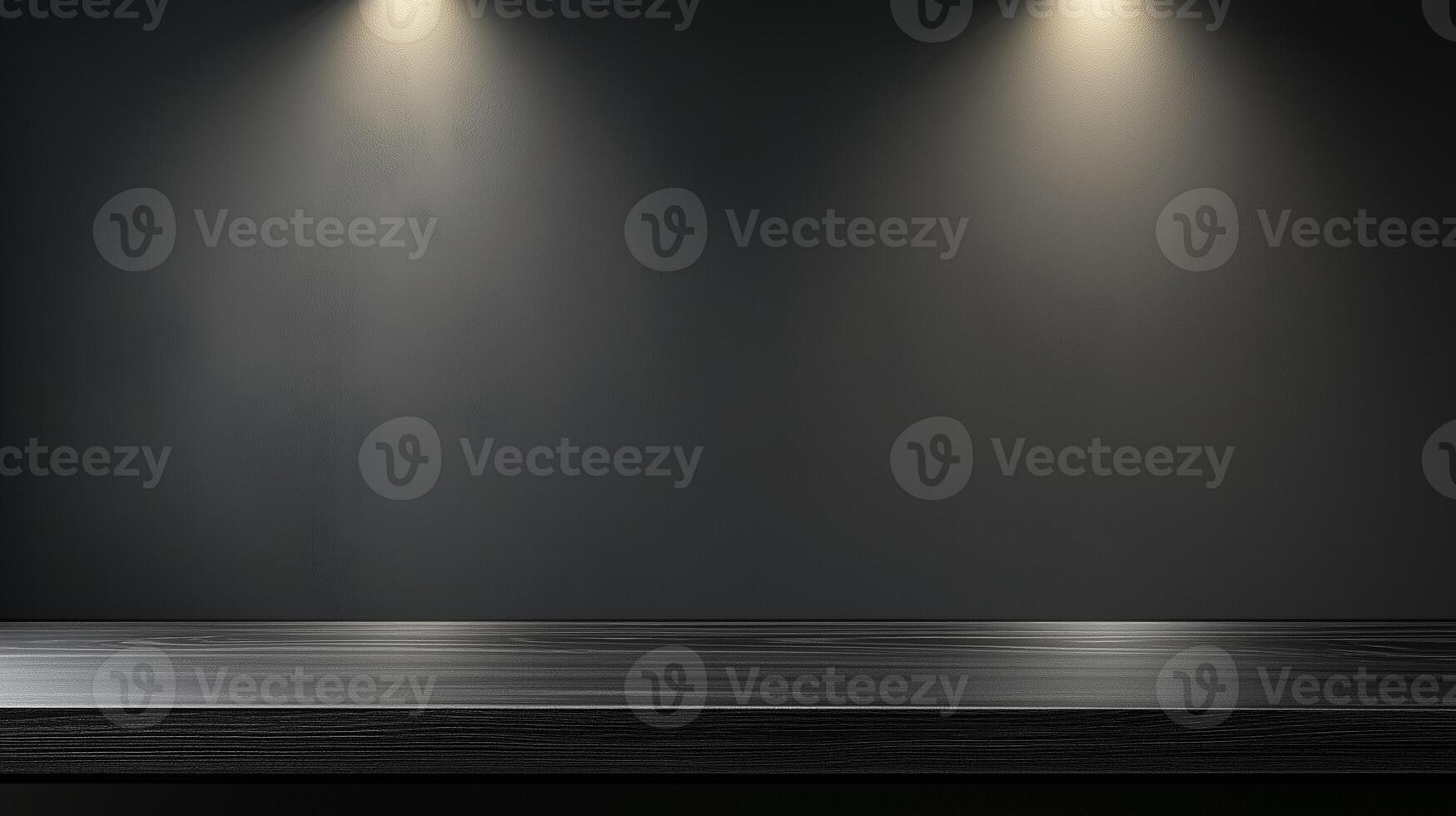 Luxury black wooden countertop spotlight display branding product promotion presentation photo