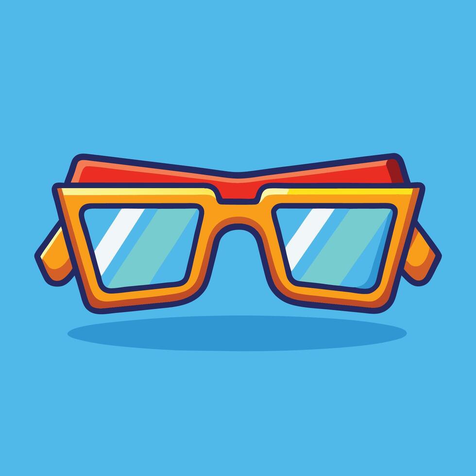 Glasses icon on blue background vector