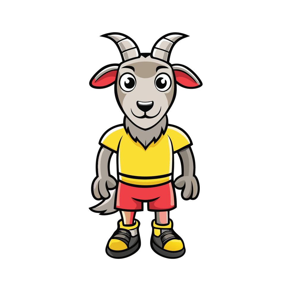 Goat cartoon character illustration vector