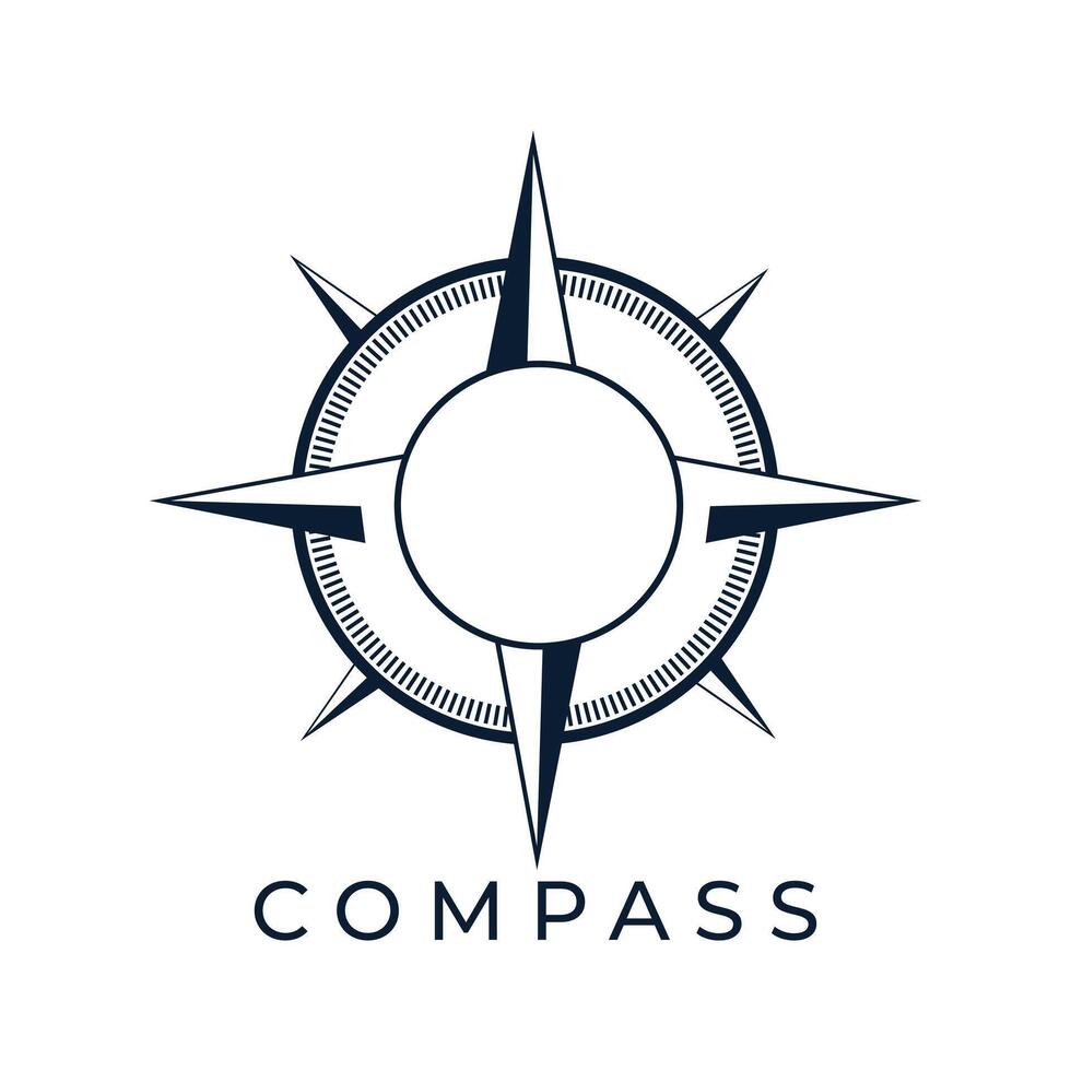 Vintage Retro Compass Direction Guide and Adventure Design Illustration vector