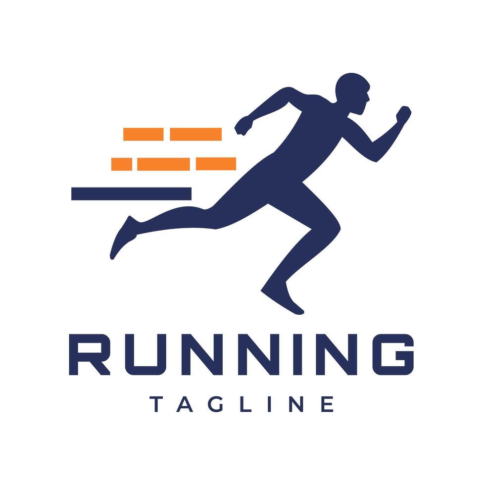 Running Man silhouette logo Fast Symbol, Marathon logo template, running club or sports club vector
