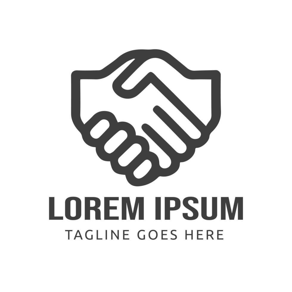 Simple Handshake Icon Symbol of Cooperation and Agreement Design Illustration vector