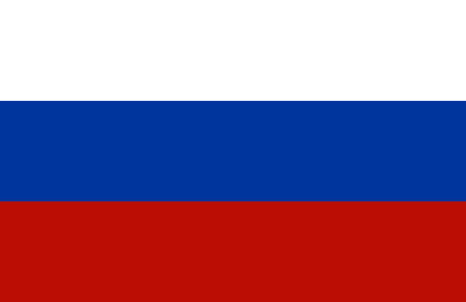 Russia flag. Flag of Russia sign isolated. National flag of Russia flat symbol icon for printing of any size. EPS 10 vector