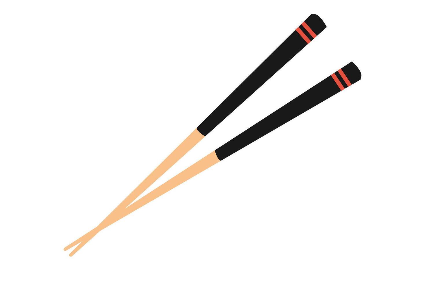 Chopsticks asian cutleries isolated icon.Isolated bamboo sticks, Japanese restaurant utensil for grasping food. Bamboo Wooden Sticks for Sushi. vector