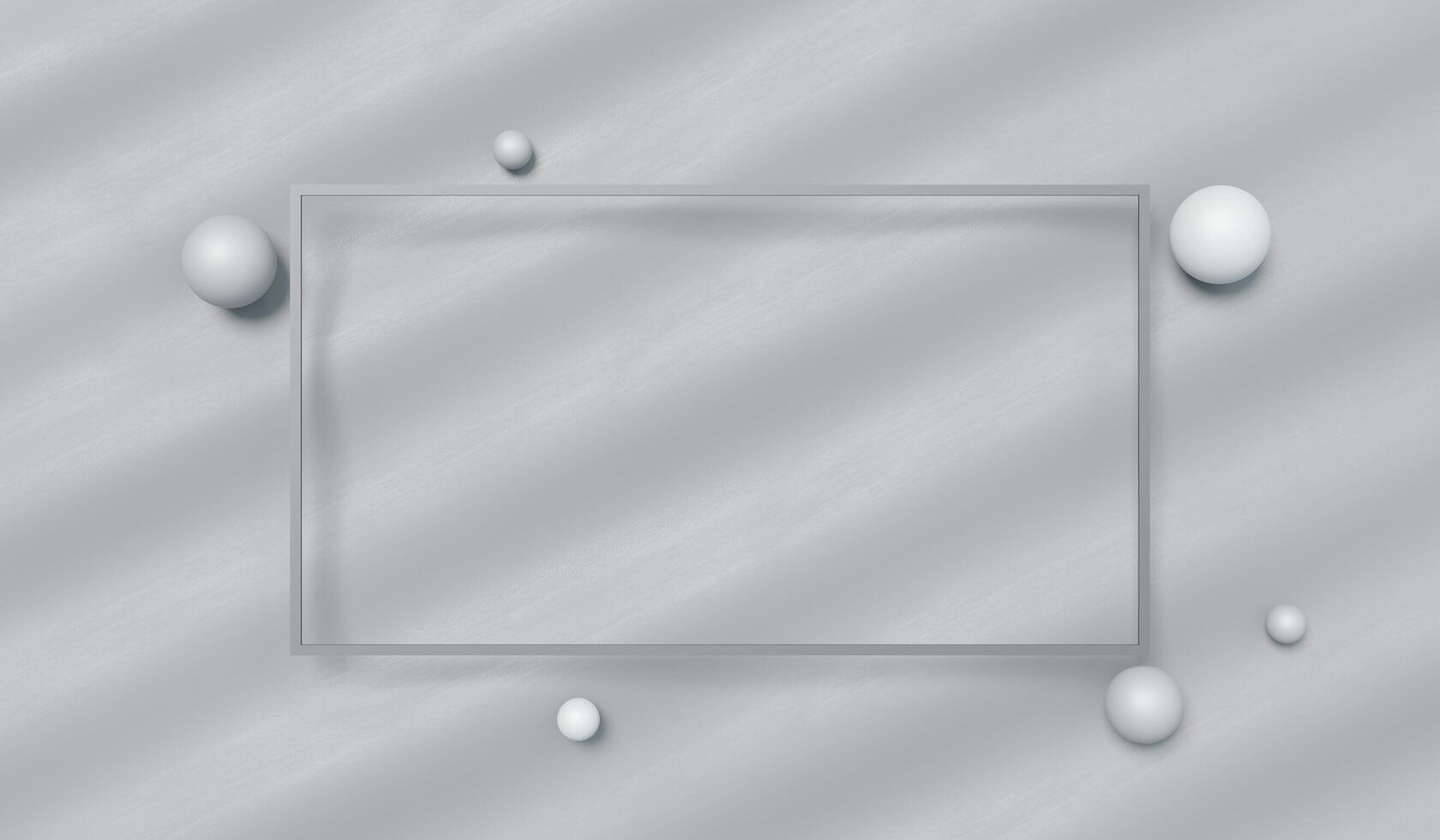 Square frame on fabric background. Abstract fashion wallpaper. Modern minimalist composition with silk curtains, woven fabric and square frames. 3D illustration. photo