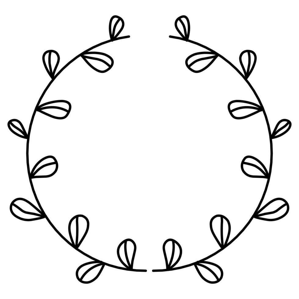 Beautiful wreath with foliage and twigs. vector