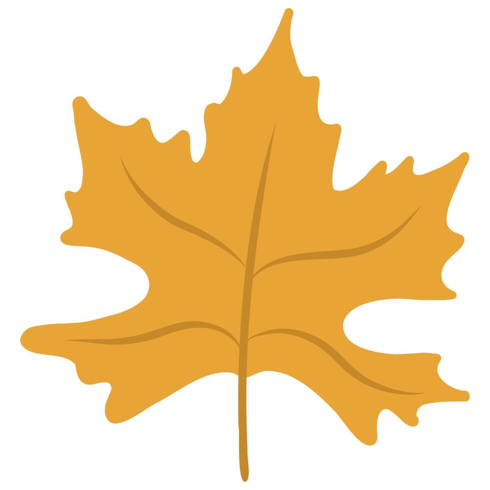 Hand drawn yellow leaf illustration vector