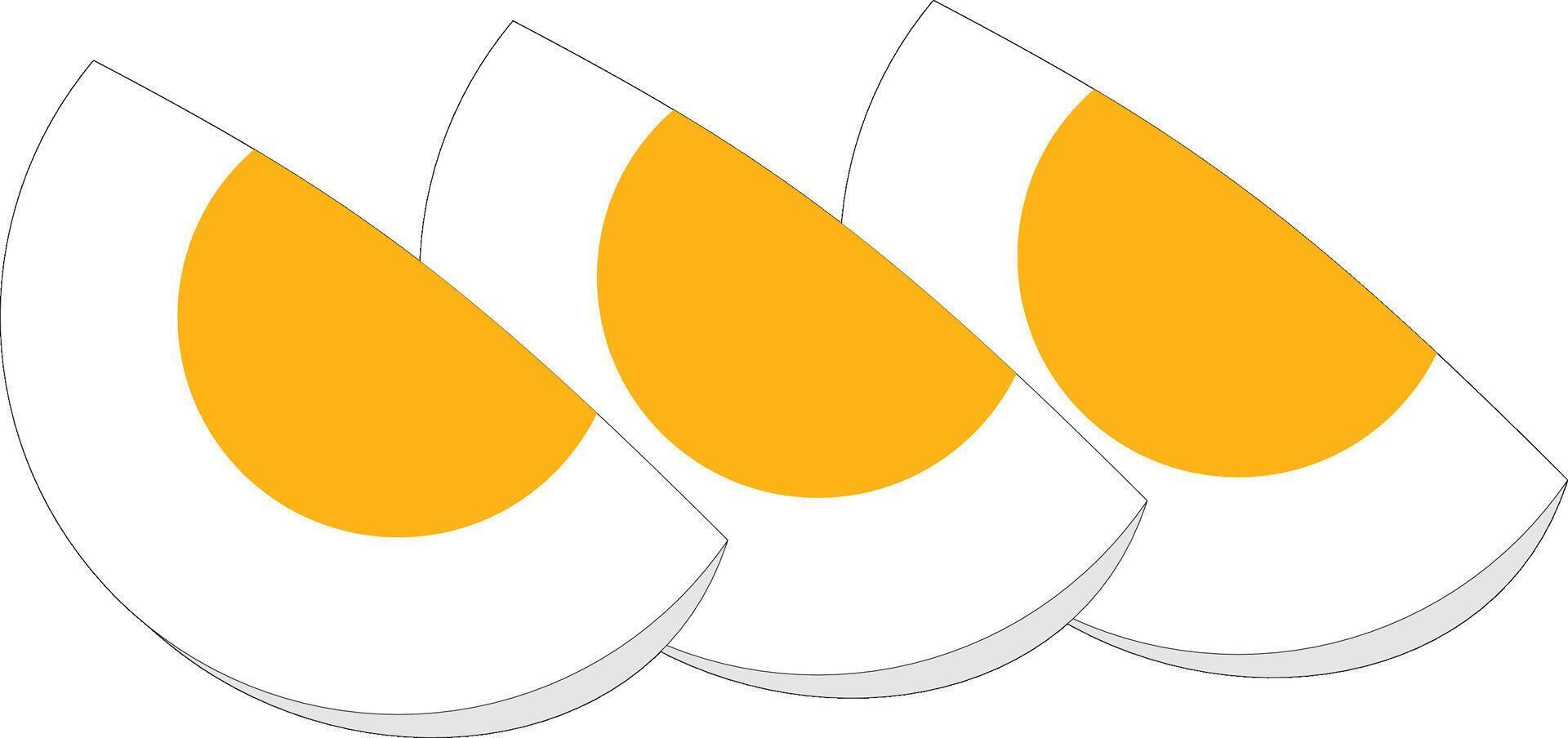 chopped boiled egg with angle mode vector