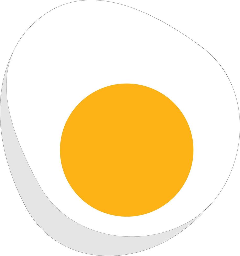 chopped boiled egg a half with side perspective vector