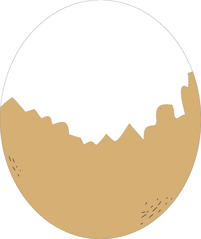 cracked boiled egg until you can see some egg whites vector
