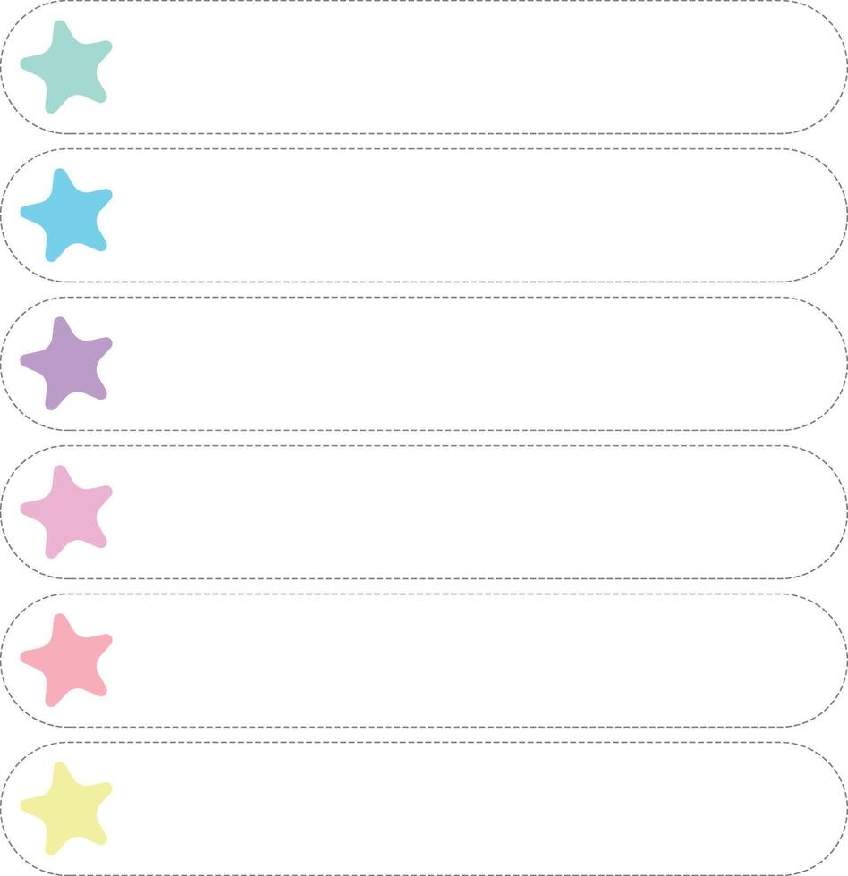art list with star element and dashed line vector