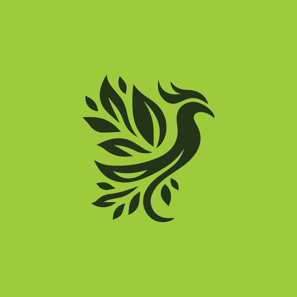 Nature leaf phoenix logo vector