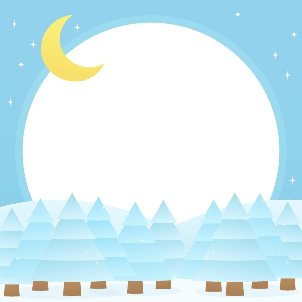 blue winter night frame vector