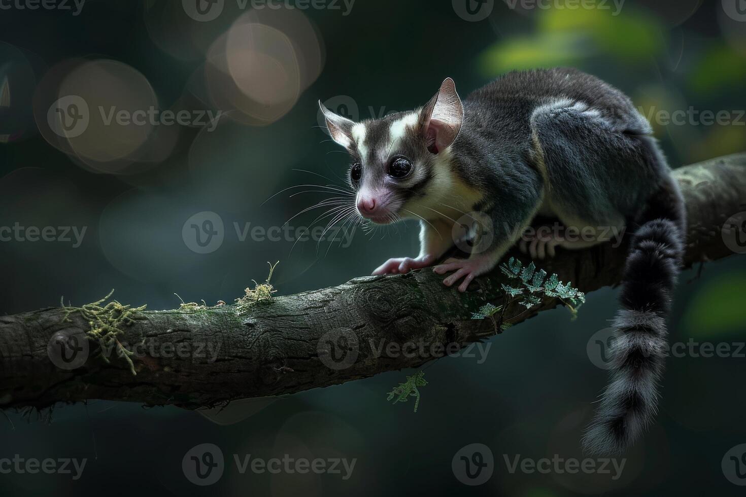 A small animal is sitting on a branch photo