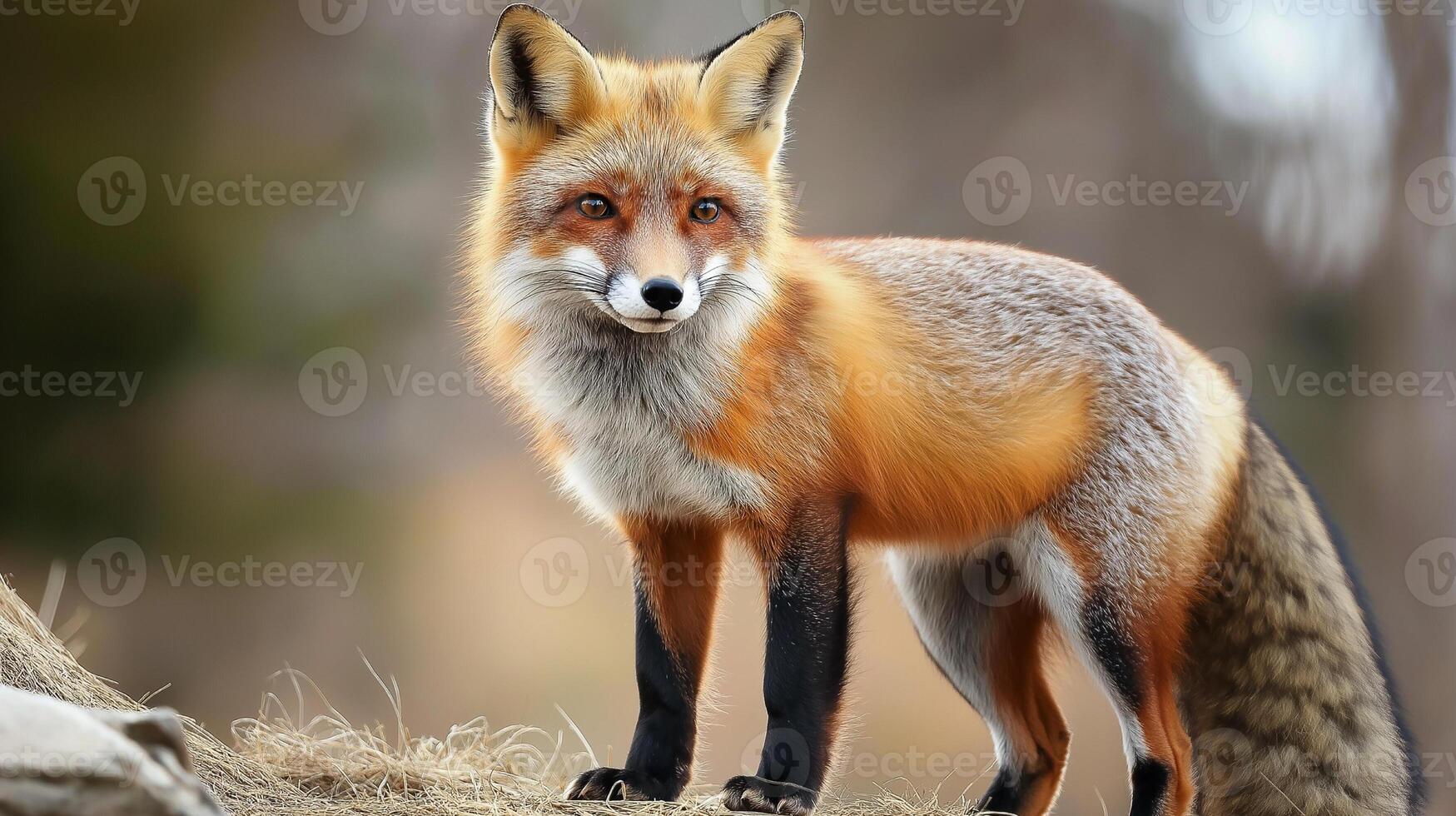 Realistic photo of fox wildlife closeup, wild nature shot