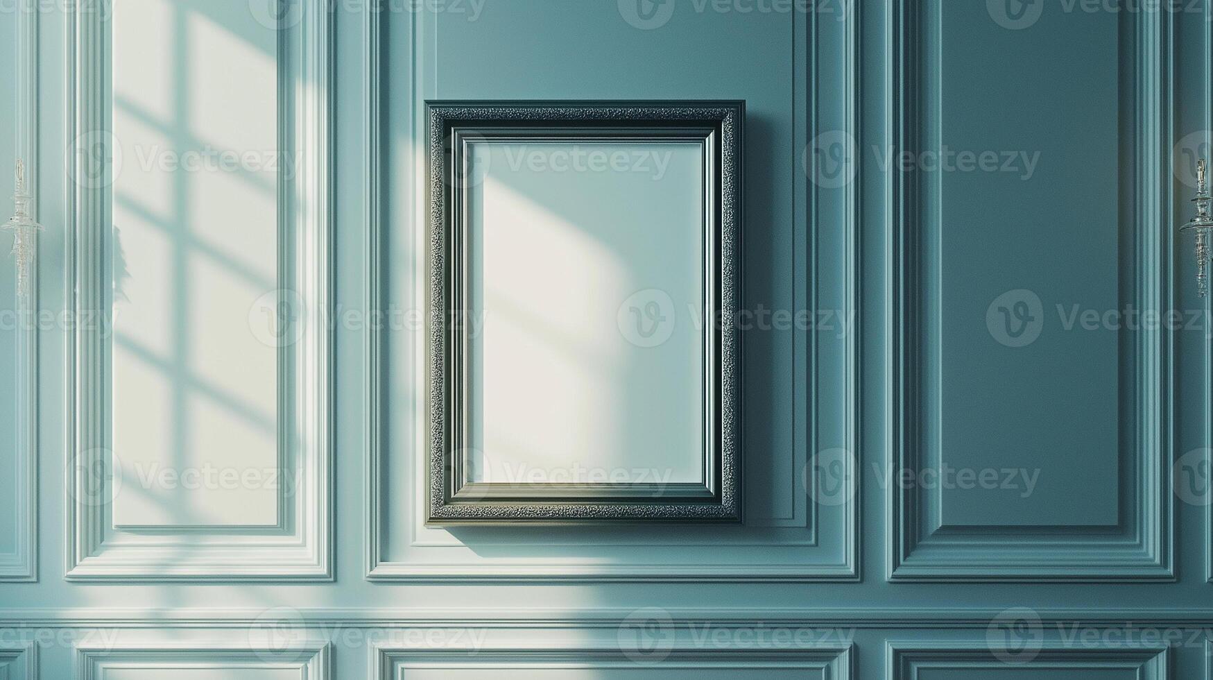 Empty photo frame mockup on beautiful background for branding product presentation