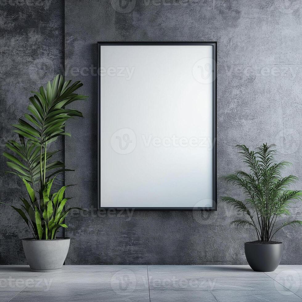 Empty photo frame mockup on beautiful background for branding product presentation