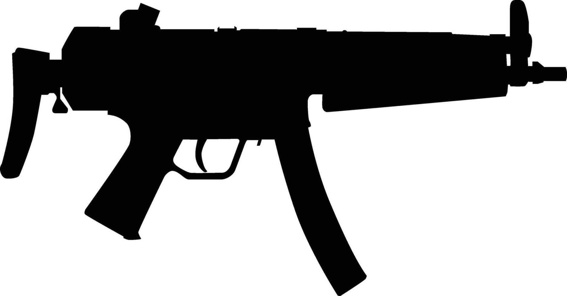 mp5 assault rifle gun silhouette vector