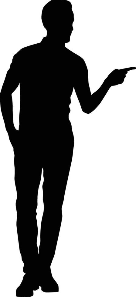 Businessman pointing pose vector