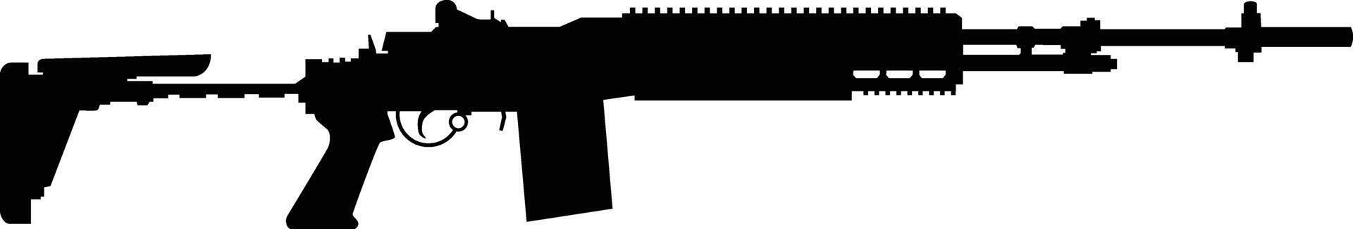 Mk14 assault rifle gun silhouette vector