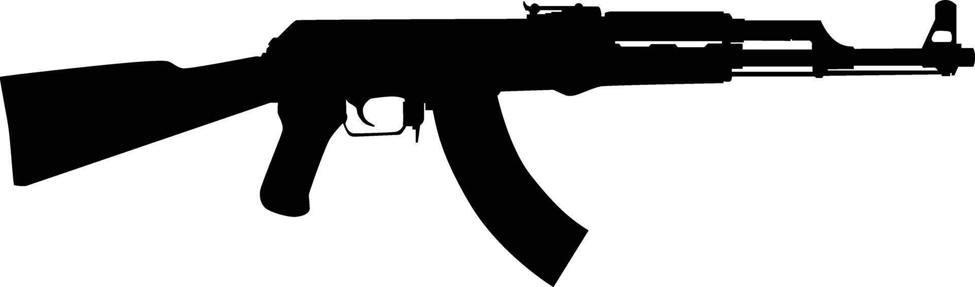 Ak47 assault rifle silhouette illustration vector