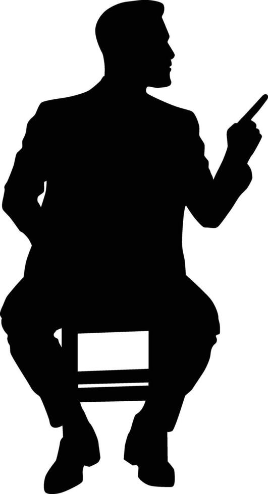 Men pointing while sit down vector