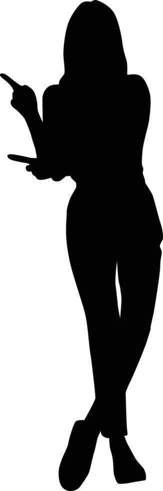 Silhouette of a woman posing full body vector
