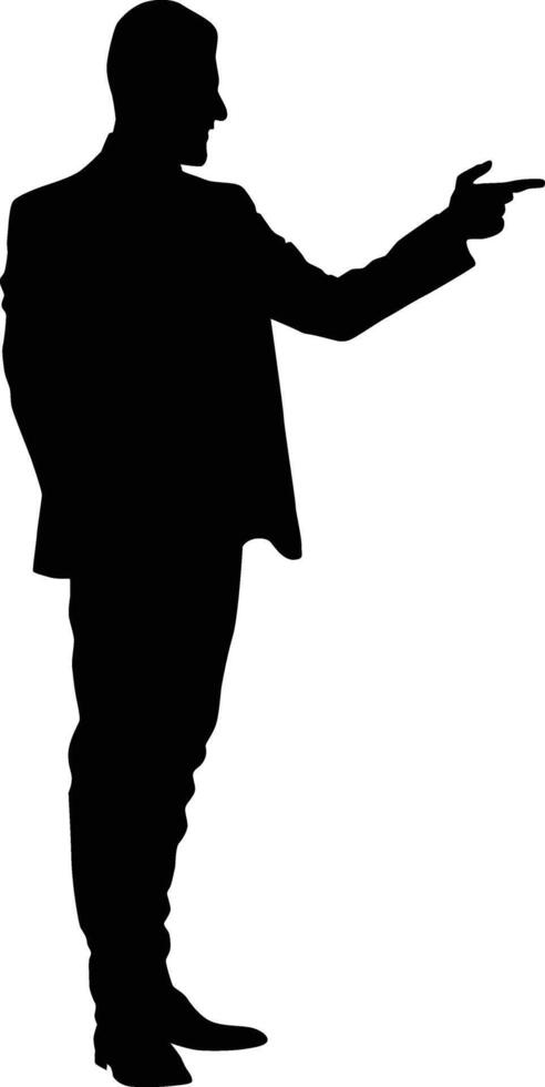 Businessman pointing silhouette illustration vector