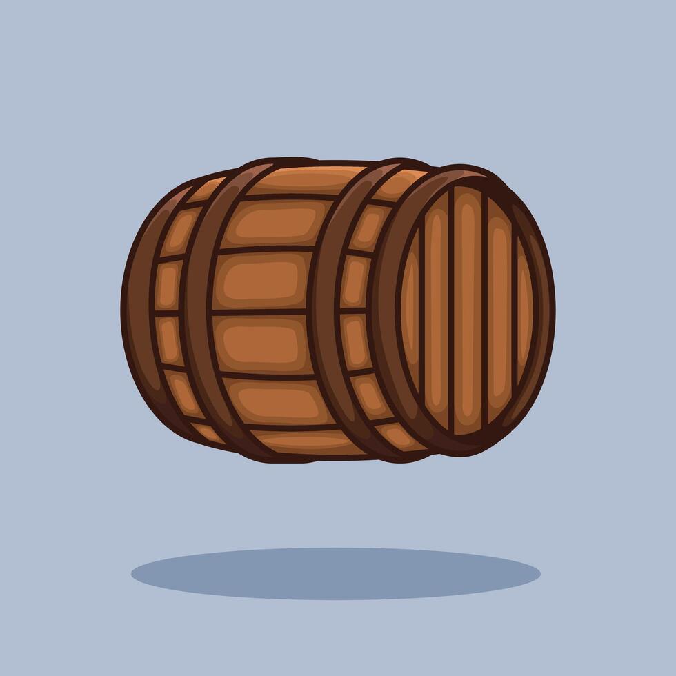 Barrel Cartoon design illustration and icon for website, digital and print vector